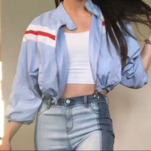Retro Windbreaker Crop Jacket